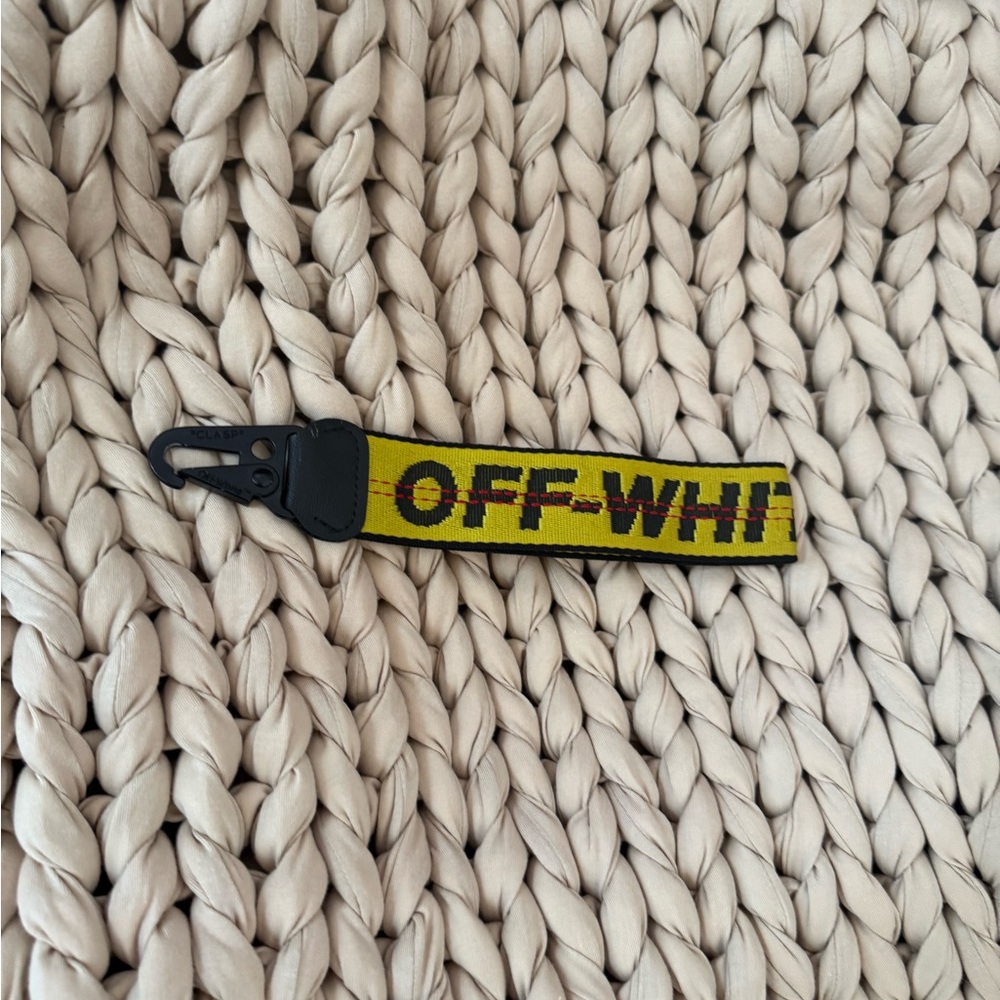 Off-White Yellow and Black Industrial Keychain